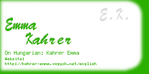emma kahrer business card